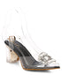 GNIST Black Pointed square Embellished Back Strap Stilettos
